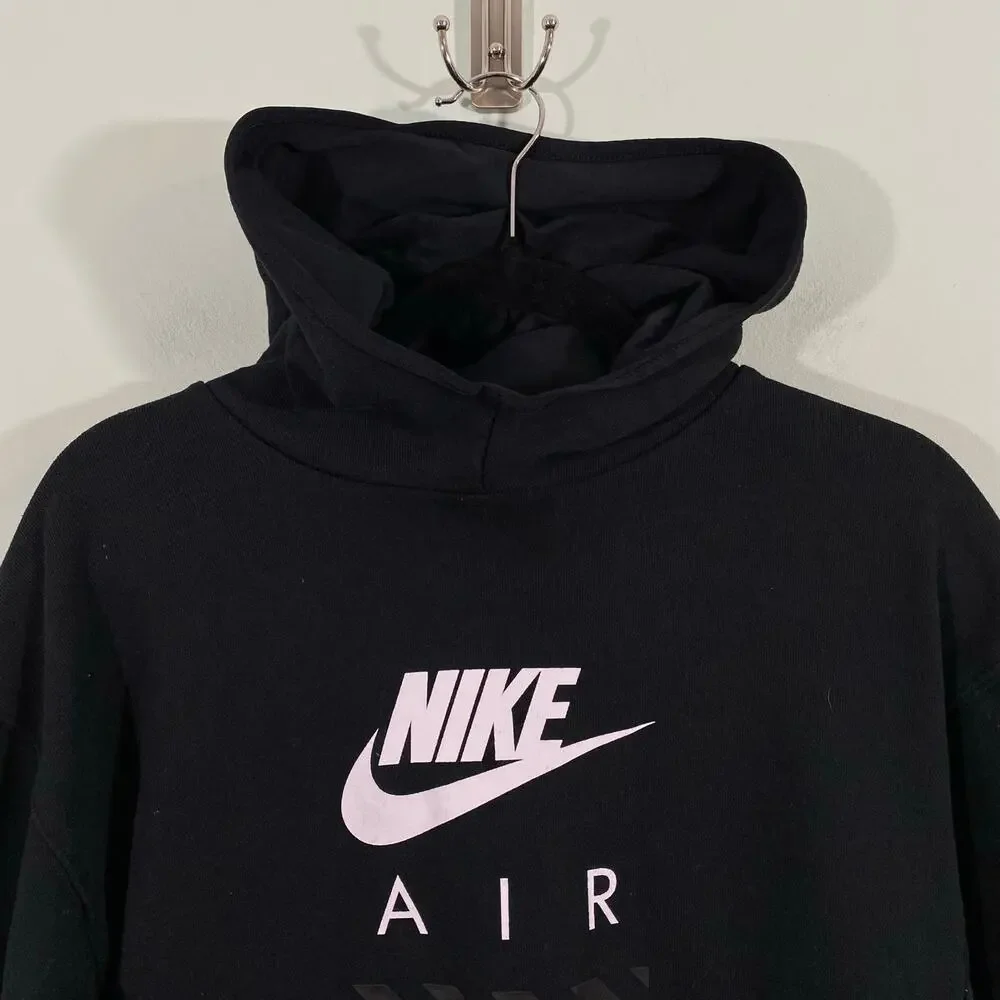 Nike Air Youth Black Graphic Fleece Grade School Lifestyle Hoodie Sz XL #HF8812